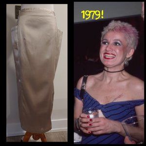 Betsey Johnson 1979 Vintage Silver Warhol Space Age Pencil Skirt Vintage
